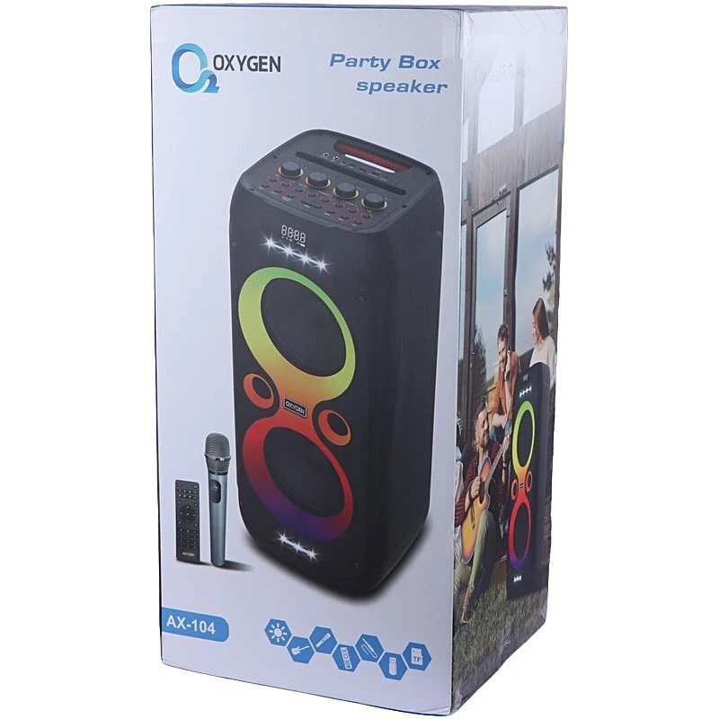 اسپیکر بلوتوثی اکسیژن AX-104 + میکروفون و ریموت کنترل - تصویر 2