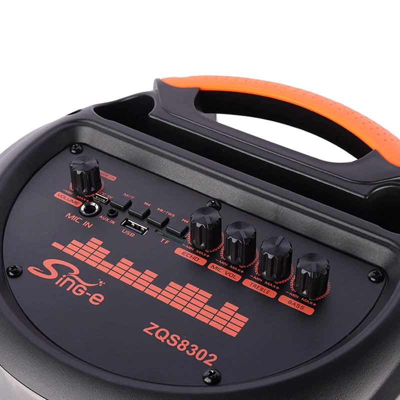 اسپیکر چمدانی بلوتوثی رم و فلش خور Sing-E ZQS8302 + میکروفون و ریموت کنترل - تصویر 6