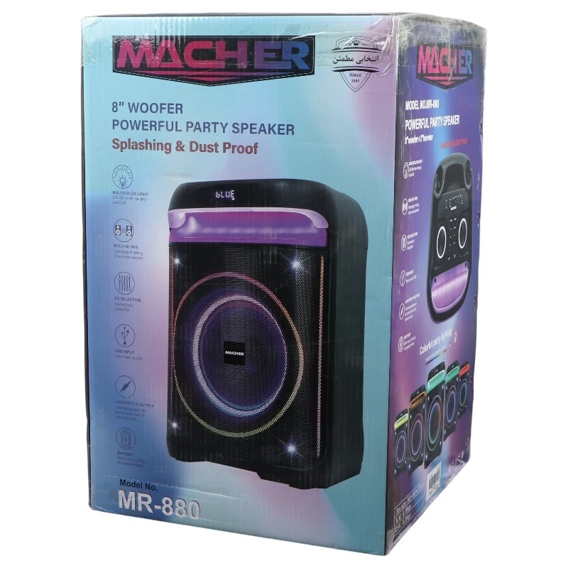 اسپیکر بلوتوثی مچر MR-880 + میکروفون و ریموت کنترل - تصویر 2