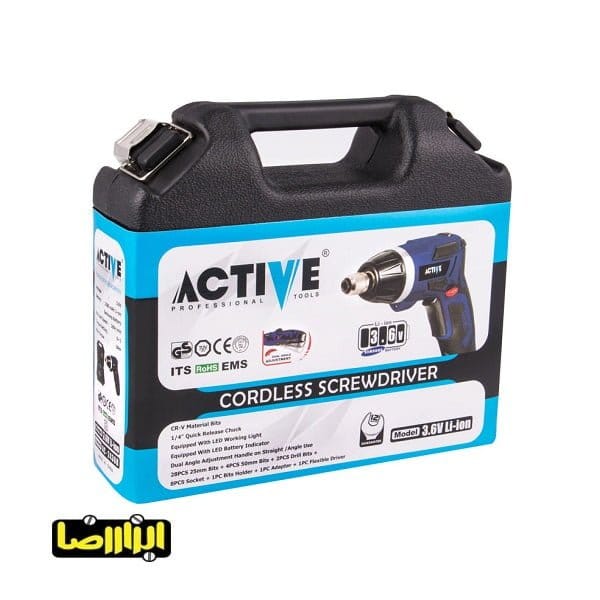 پیچ گوشتی شارژی تاشو اکتیو 3.6 ولت مدل AC-2436B - تصویر 7
