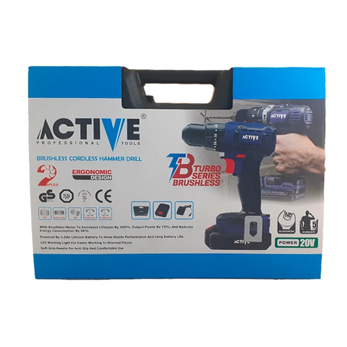 دریل پیچ گوشتی چکشی شارژی براشلس اکتیو 20 ولت مدل AC-3520BL - تصویر 6