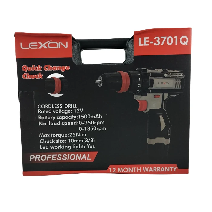 دریل شارژی لکسون 12 ولت دو باتری مدل LE-3701Q - تصویر 7